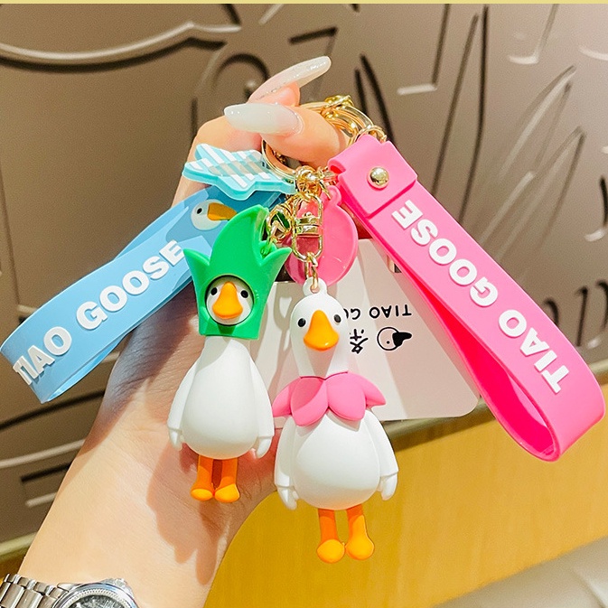 Móc Khóa Hình Ngỗng Hoạt Hình Dễ Thương Độc Đáo Trang Trí Ba Lô / Túi Xách