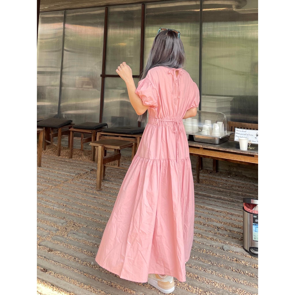 Nori Dress - Đầm hồng maxi tầng - Remmus.vn