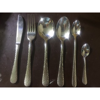 Bộ 6 món muỗng nĩa bộ inox 304 sang trong dùng phục vụ hàng quán khách sạn nhà hàng