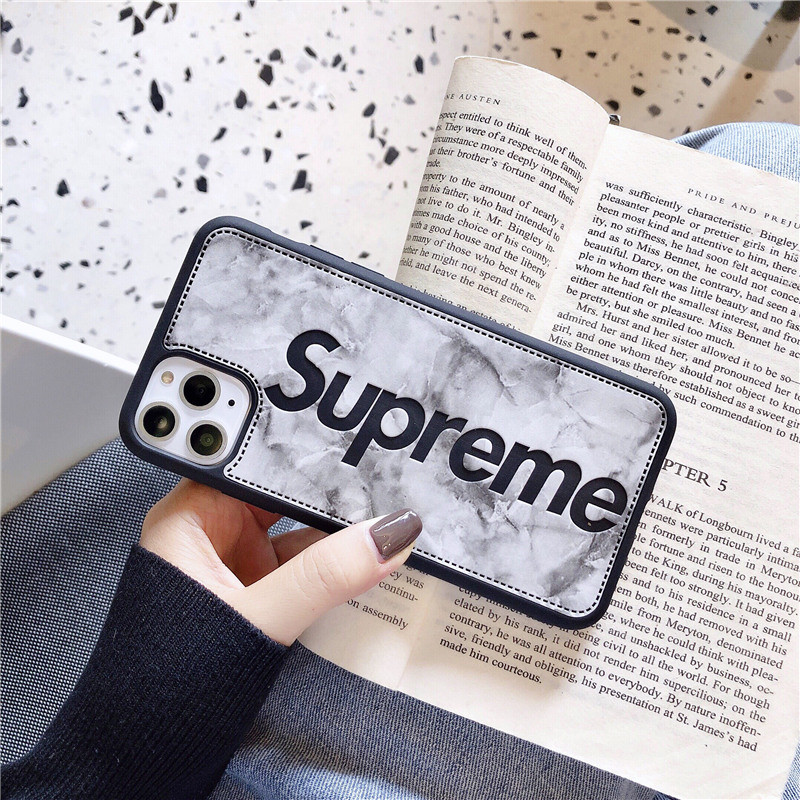 Ốp điện thoại silicone da PU họa tiết logo Supreme độc đáo cho cho iPhone 11 7 8 + 6 6s+ X XR XS MAX 11Pro Max SE 2020