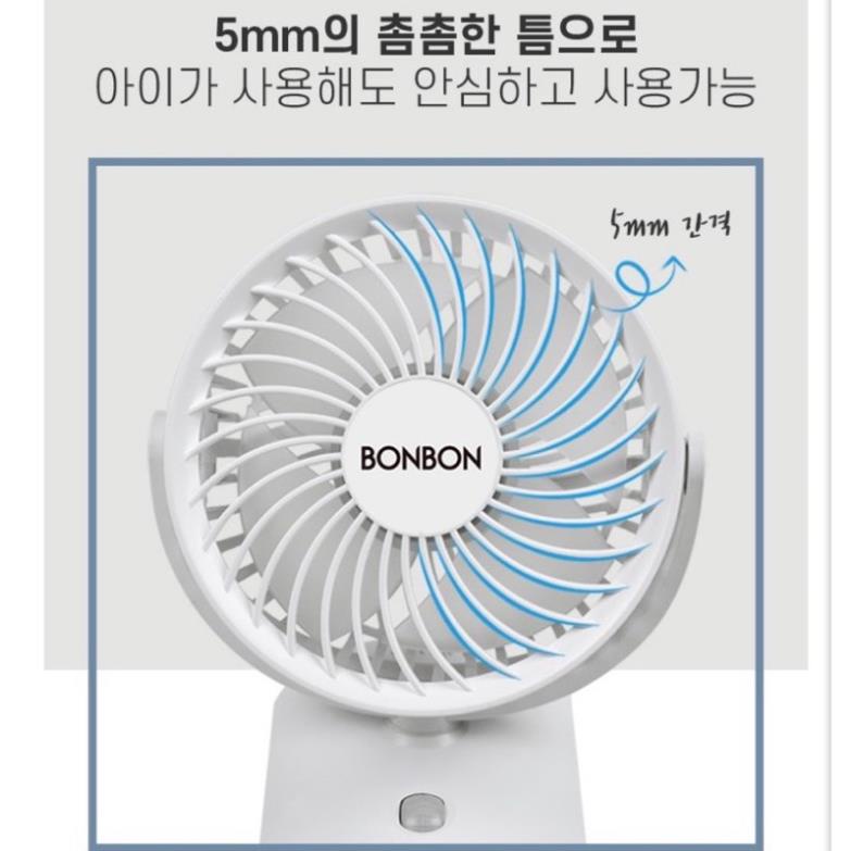 Quạt kẹp pin trâu Bonbon xoay 360 nội địa Hàn Quốc/ Tên mới Quạt Mini Most nội địa Hàn