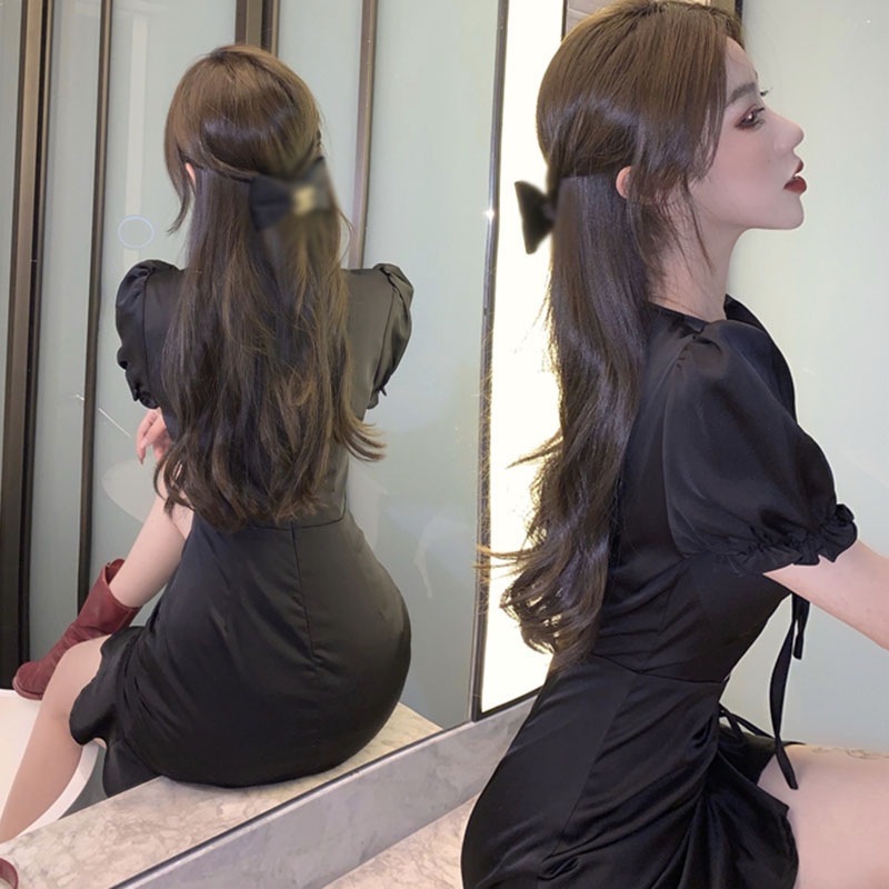 Đầm Tay Phồng Phối Dây Rút Thời Trang Mùa Hè Quyến Rũ Cho Nữ