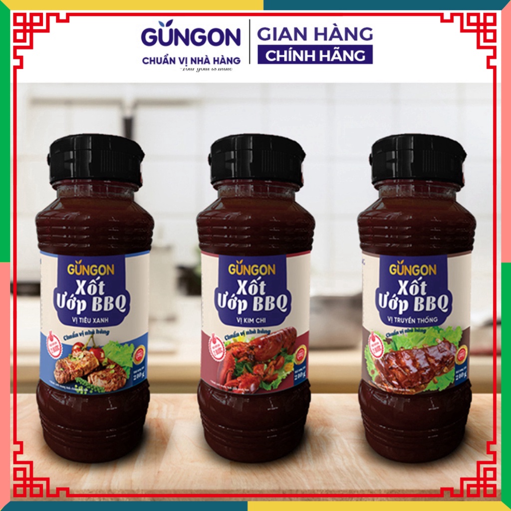 Xốt ướp BBQ vị truyền thống lịch sử Gungon phụ gia sốt chấm đồ chiên nướng thủy hải sản sâu đậm 240gr ( Đại lý Ngọc Toản