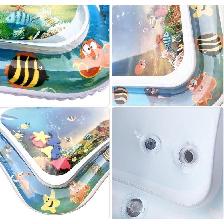 Thảm Nước Bơm Hơi Bằng Pvc Dày Dặn An Toàn Cho Bé