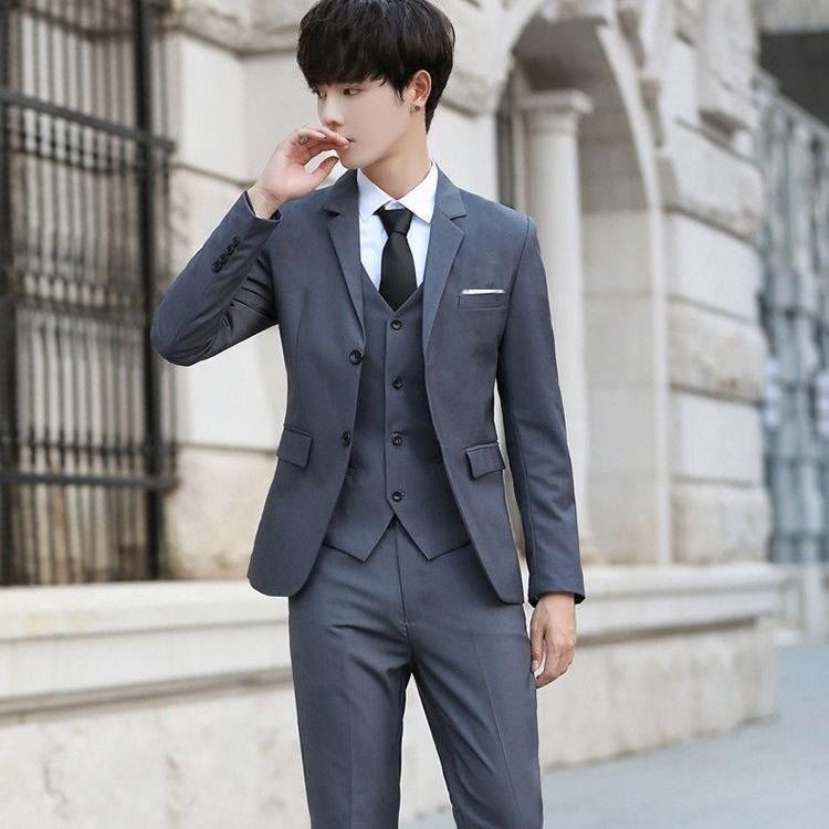 Set Đồ Vest Đen Dáng Ôm Khô Thoáng Thời Trang Lịch Lãm Cho Nam