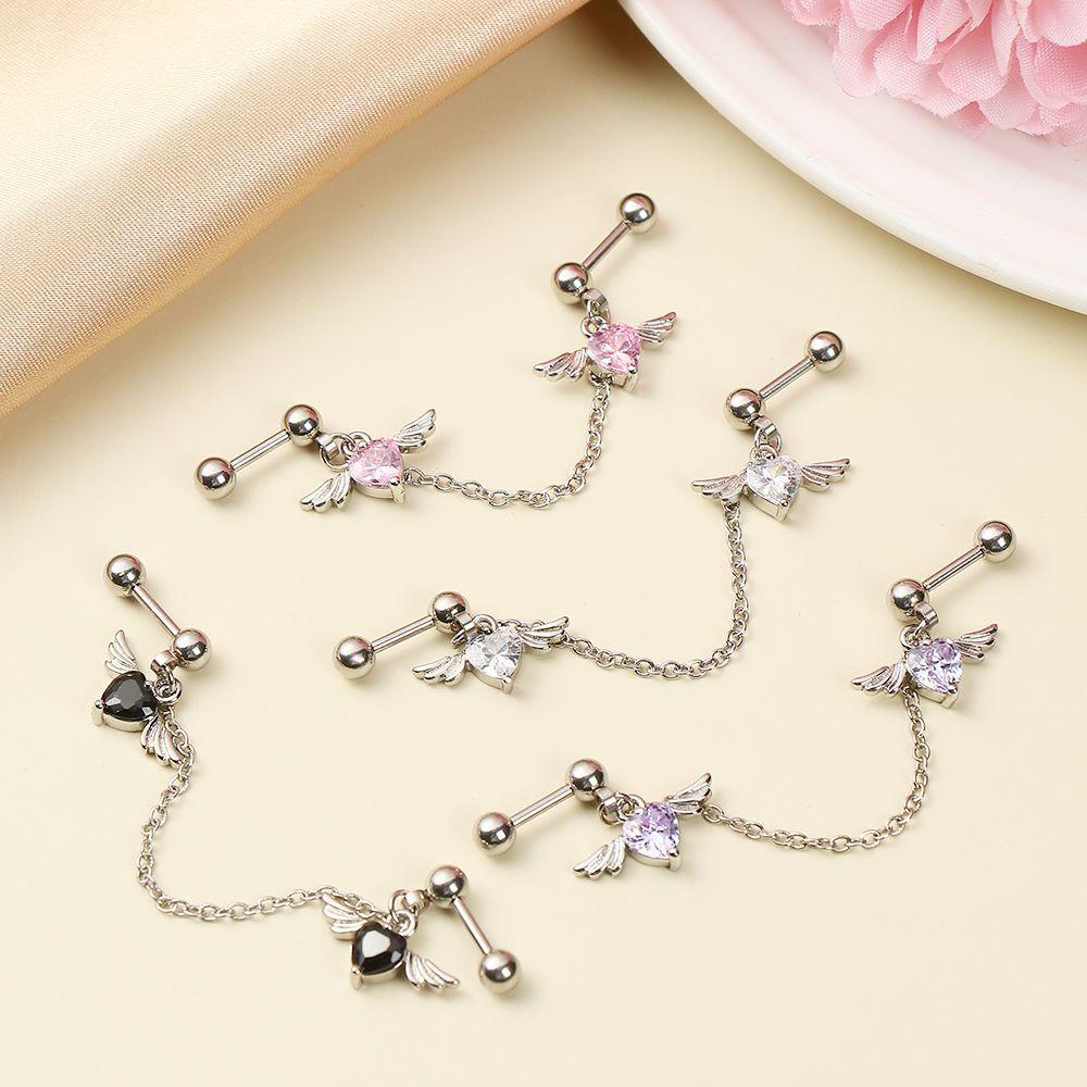 Khuyên Xỏ Cơ Thể Dạng Dây Xích Dài 1.2mm Hình Đôi Cánh Thiên Thần