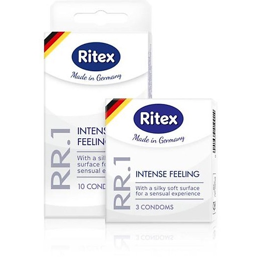 Bao cao su Ritex RR.1 – Cảm xúc mãnh liệt thiết kế mỏng, trong suốt, kiểu dáng truyền thống, bề mặt mềm mịn