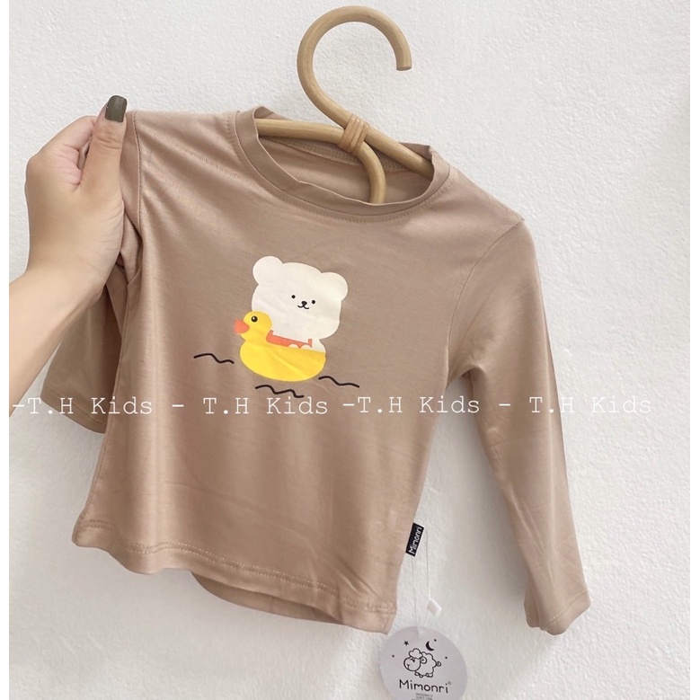ÁO DÀI TAY THUN LẠNH GẤU SIÊU ĐẸP CHO BÉ