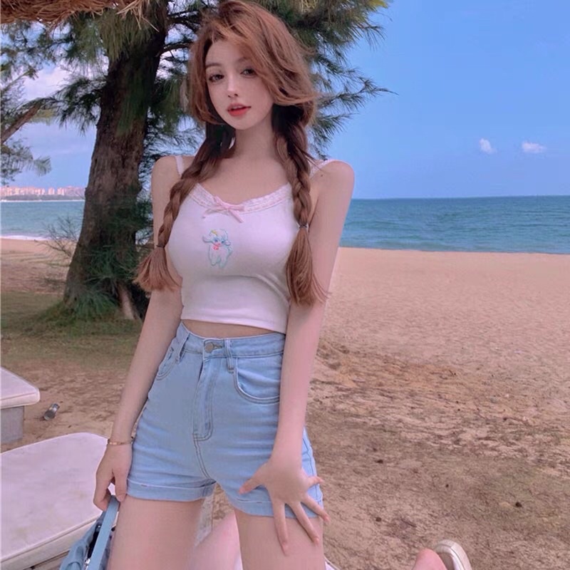 Áo hay dây và váy hai dây ren body sexy chú cừu cute