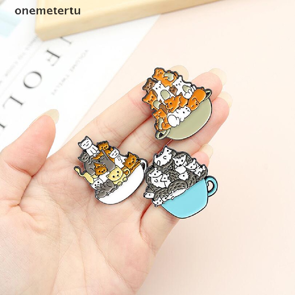 [onemetertu] Ghim Cài Áo Họa Tiết Hoạt Hình Chó Mèo Dễ Thương
