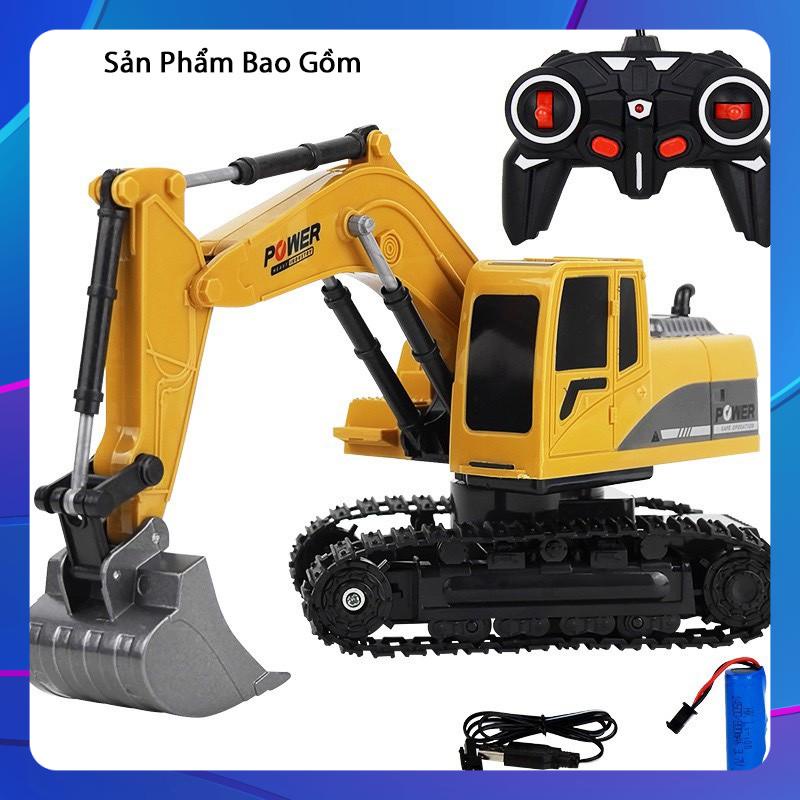 Xe múc điều khiển Gầu SẮT, bánh XÍCH, pin SẠC ,tỉ lệ 1:24