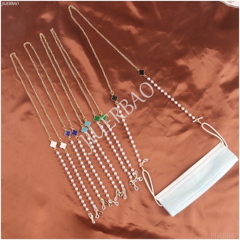 Dây Đeo Khẩu Trang Đính Hạt Ngọc Trai Nhân Tạo Tùy Chỉnh Phong Cách Hàn Quốc