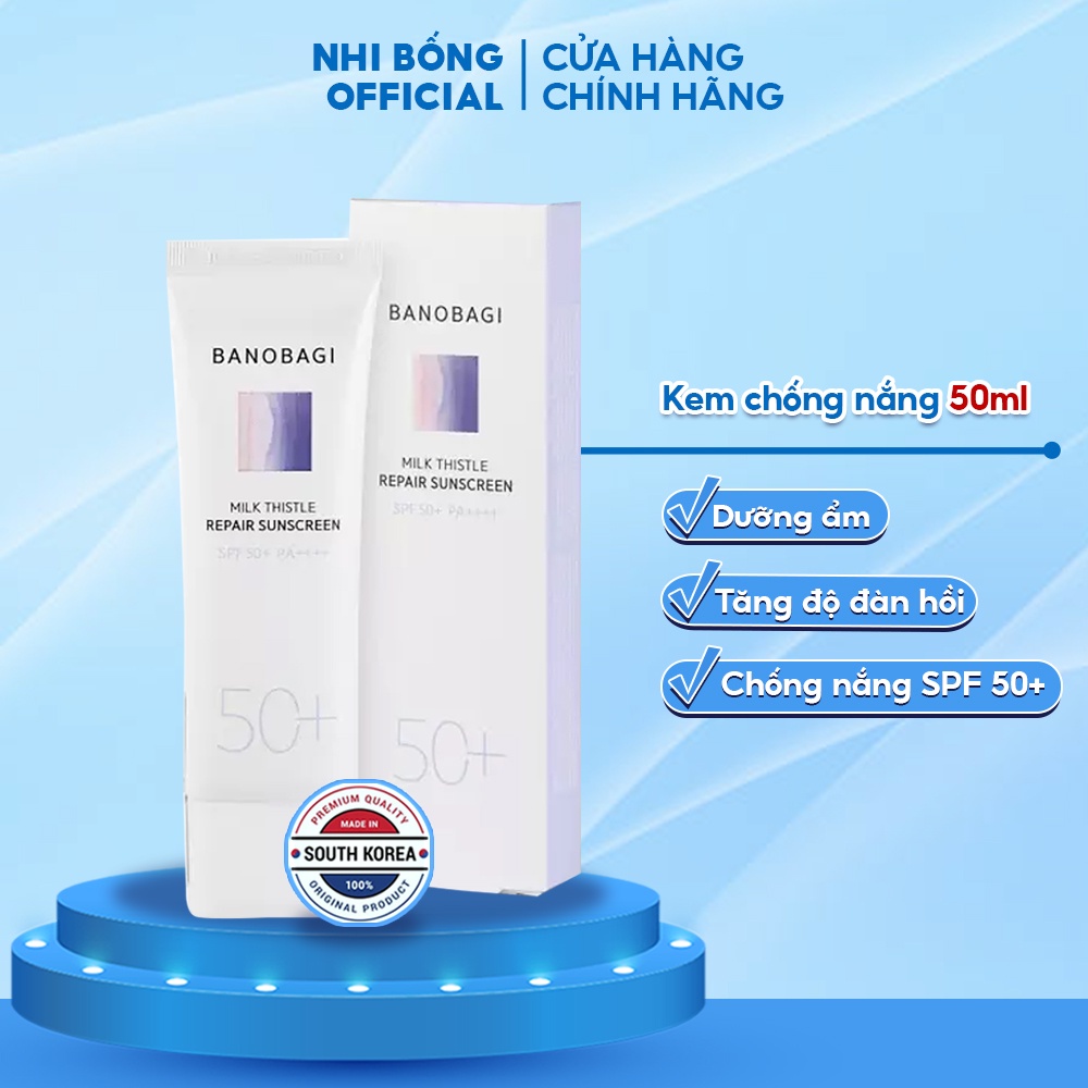 Kem Chống Nắng Phục Hồi 2 In 1 Banobagi Milk Thistle Repair Sunscreen Spf 50+ Pa+++ 50ml