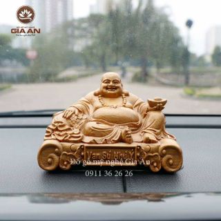 [TẶNG MIẾNG DÂN TAPLO TRỊ GIÁ 99K] Tượng Phật Di Lặc để xe ô tô vạn sự như ý gỗ Bách Xanh