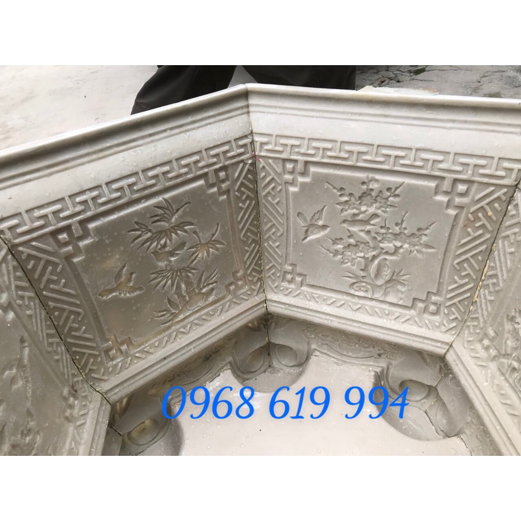 Khuôn đúc chậu lục giác 60 cao 45cm chân liền nhựa composite siêu bền siêu nét