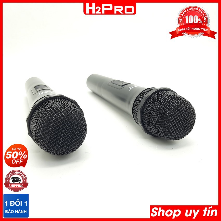Bộ 2 Mic Karaoke không dây ZANSONG V20 H2Pro, micro không dây giá rẻ dùng cho loa kéo, amply ( tặng 4 viên pin 12K )