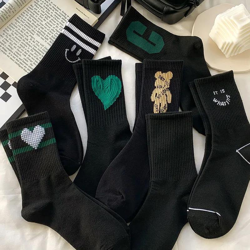 Vớ Cao Cổ Gấu Và Trái Tim - Tất Cao Cổ Họa Tiết Chữ C Và Gấu