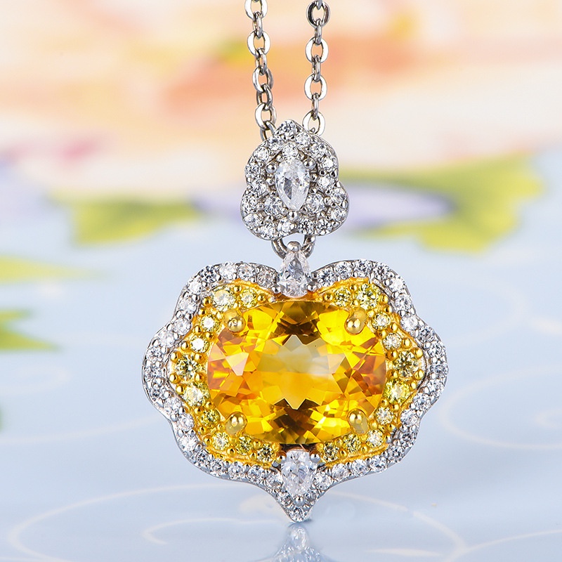 Mặt Vòng cổ Đá Tự Nhiên Hai Tông Màu Vàng Nhật Hàn Sành Điệu Vẽ Tiền Và Thay Đổi Tiền May Mắn-JHS2-P