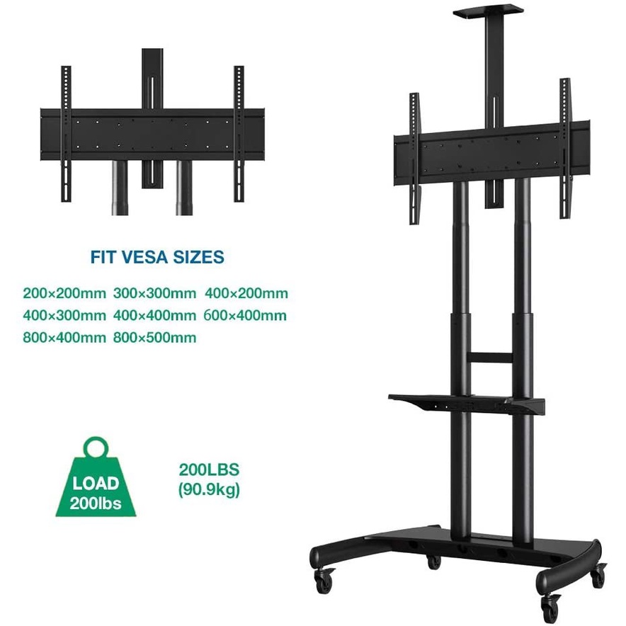 Giá treo tivi di động nb ava1800 - 70 - 1P 55 - 85 Inch cột kệ treo tivi có bánh xe di chuyển  Khoẻ Hơn NB AVA1500