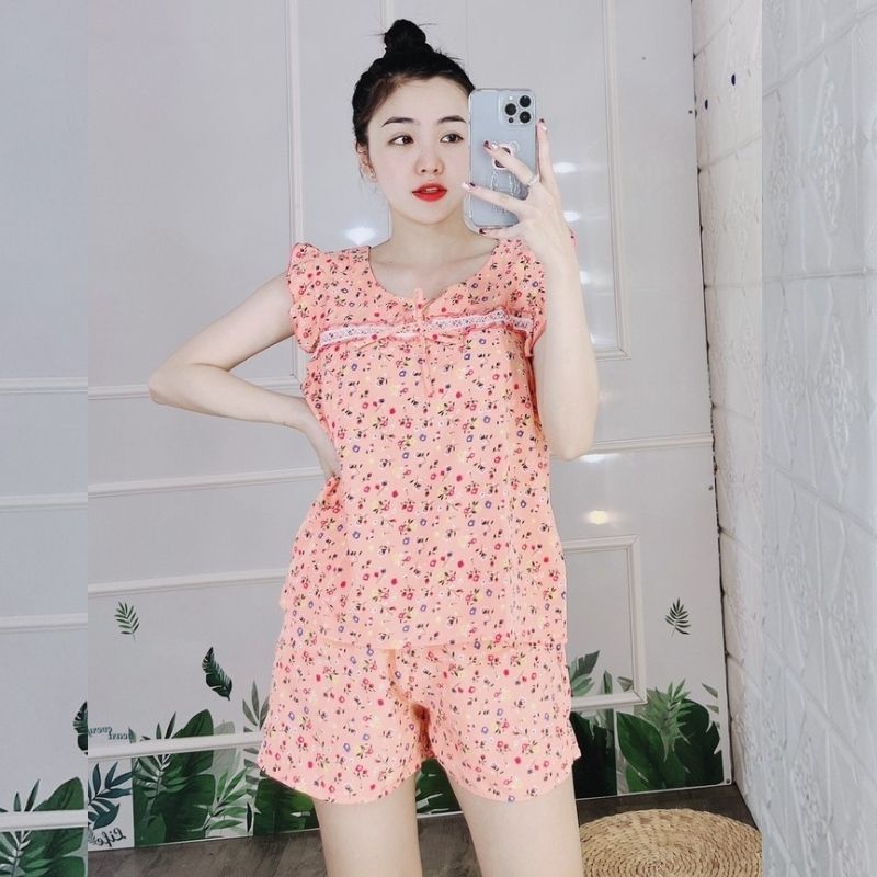Đồ ngủ nữ lụa pijama đồ bộ pyjama lụa 100D bộ ngủ mặc nhà quần đùi cute dễ thương cao cấp bigsize ESHOP PM03