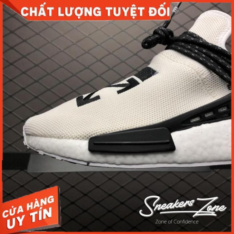 sale (FREE SHIP + HỘP + QUÀ) Giày thể thao NMD Human Racen OFF WHITE trắng chữ đen siêu đẹp cho nam và nữ -g4