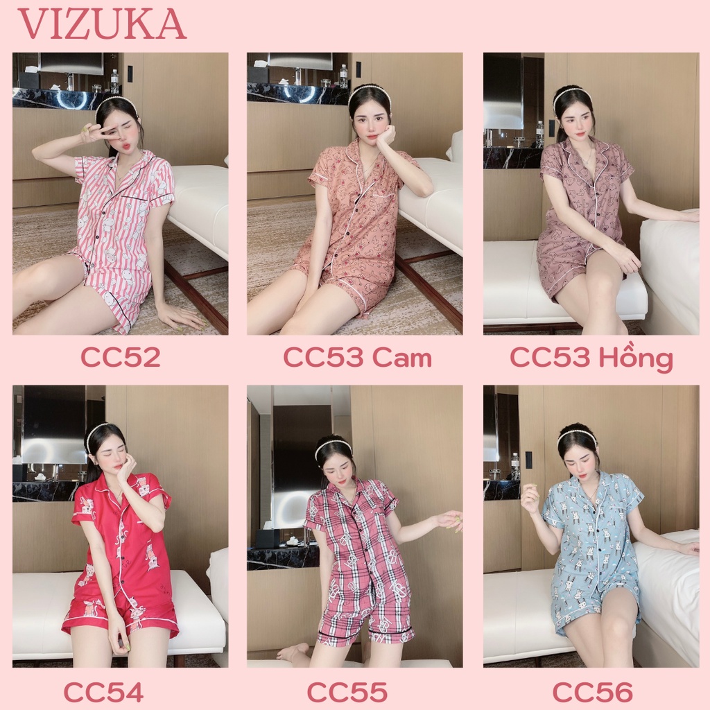 Đồ bộ pijama mặc nhà chất liệu kate Thái VIZUKA