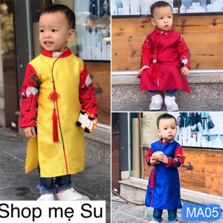 Áo dài cách tân ngọc bội bé trai loại đẹp vải cao cấp