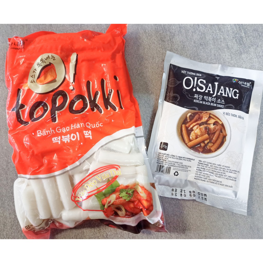 combo 1kg bánh gạo truyền thống kèm 200g sốt tương đen Osajang Hàn Quốc