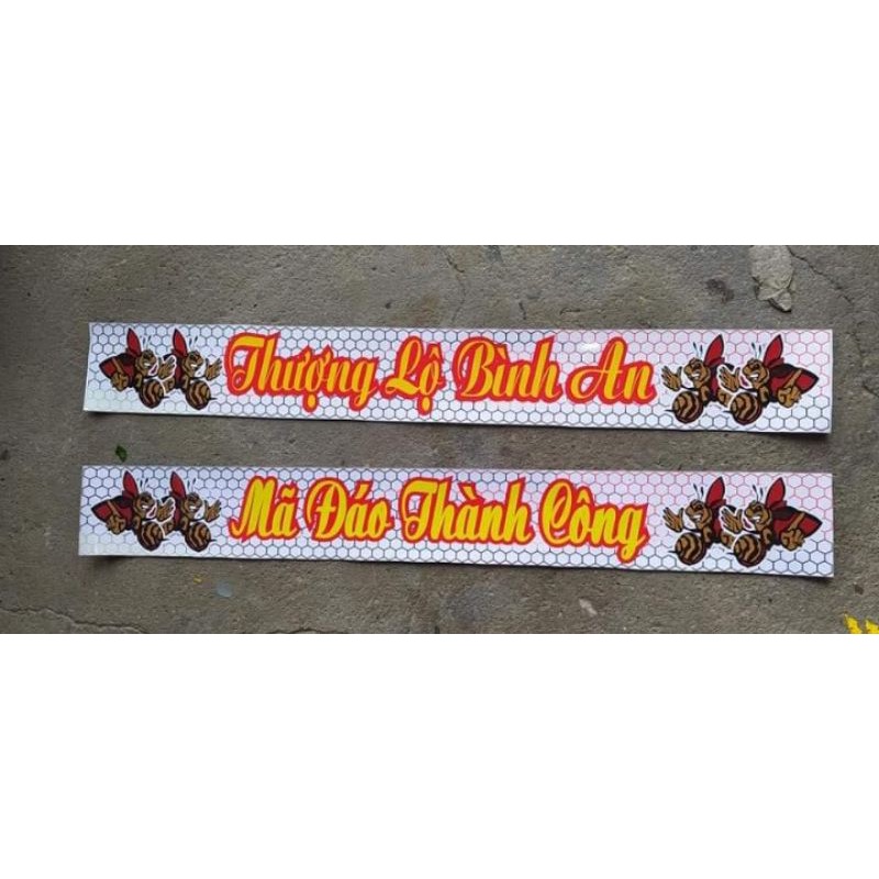 TEM ONG THƯỢNG LỘ BÌNH AN, MÃ ĐÁO THÀNH CÔNG DÁN TRANG TRÍ ĐẦU XE TẢI, XE BEN