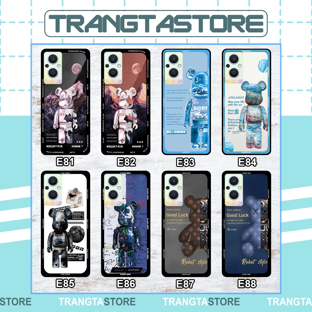 Ốp Oppo Reno 7 4G / Reno 7 5G (Reno7 5G) / Reno 7Z 5G (Reno7 Z 5G)  in hình gấu Bearbrick,Mountain,xanh,đen,đỏ giá rẻ
