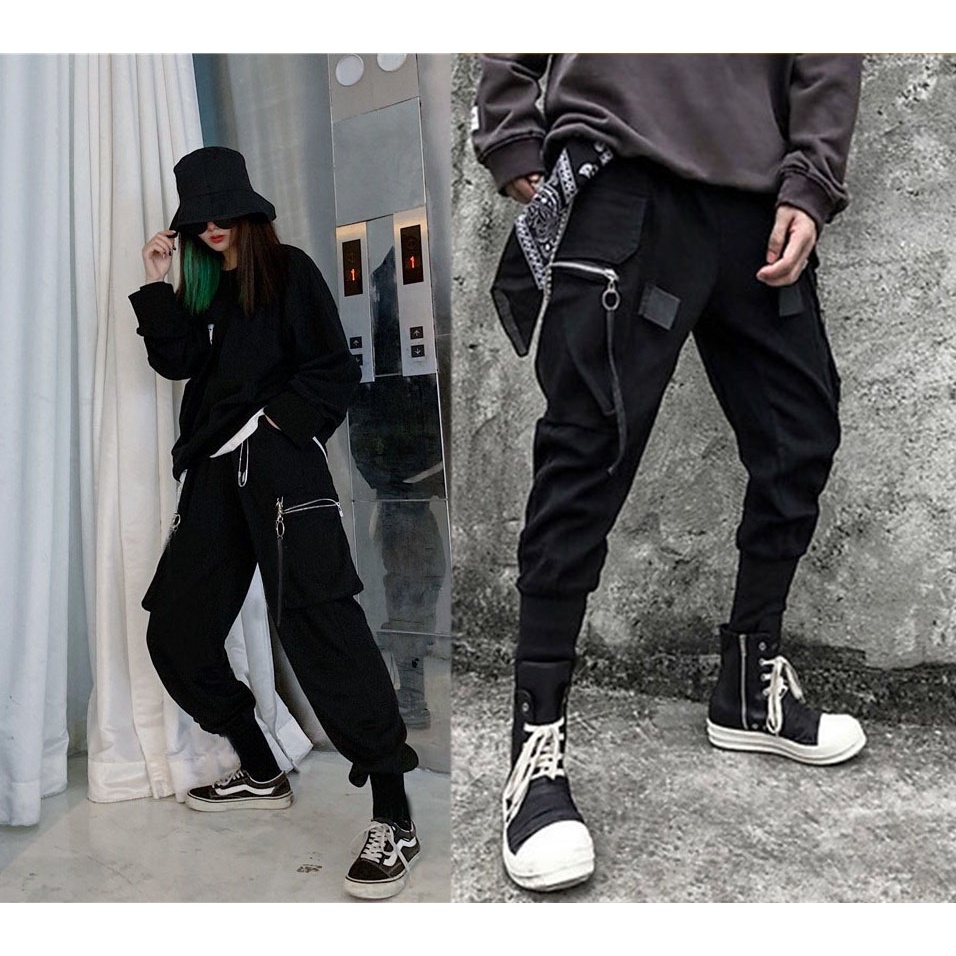 ❤️ CHẤT BAO ĐẸP ❤️ Quần jogger túi hộp unisex khóa gài màu đen chất Kaki co giãn full size