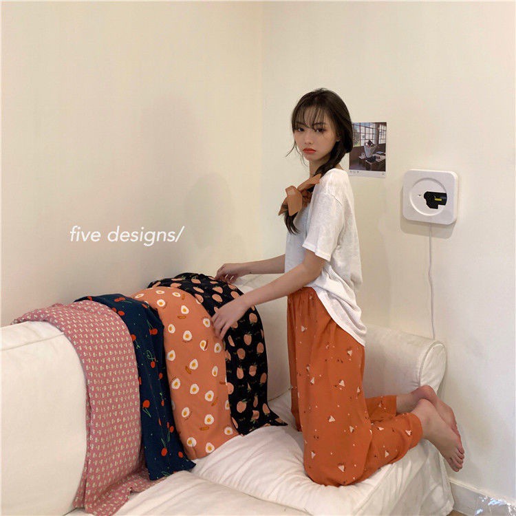 quần ống rộng Lưng Cao Co Giãn In Họa Tiết Dễ Thương Phong Cách Hàn Quốc Thời Trang Xuân Thu Cho Nữ | BigBuy360 - bigbuy360.vn