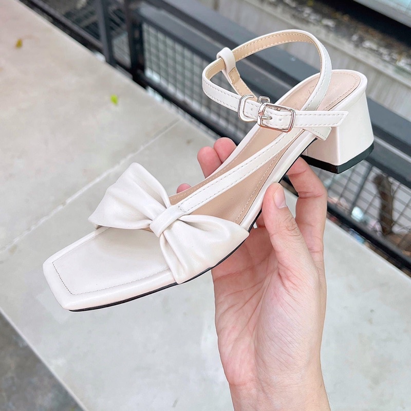 Sandan gót cao 5 phân quai nơ dễ thương,có bigsize 35-43