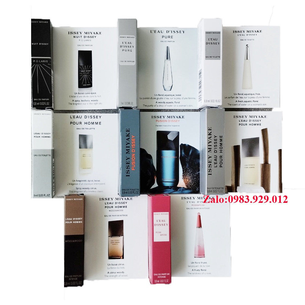 Vial nước hoa Issey Miyake L Eau D Issey các mùi