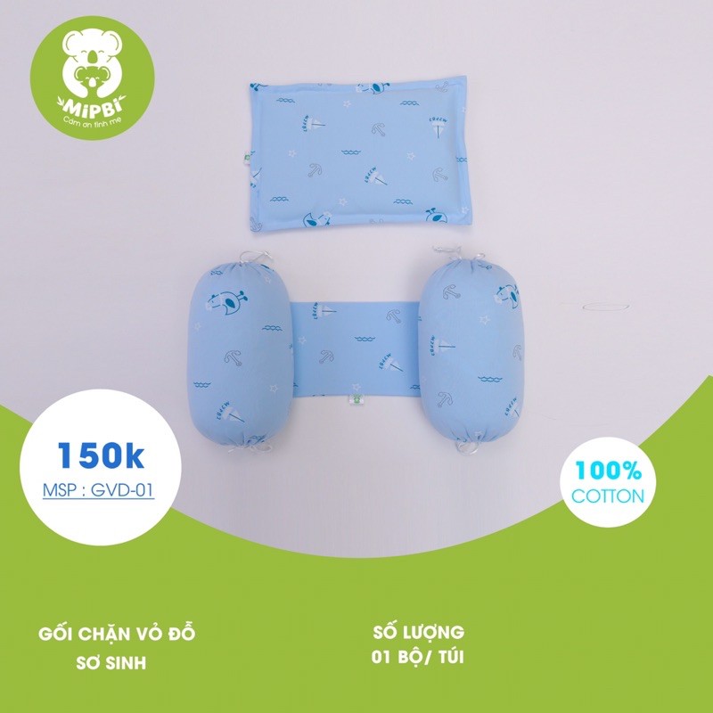 Gối chặn cho bé - Bộ gối chặn vỏ đỗ cao cấp Mipbi [ babyboo ]