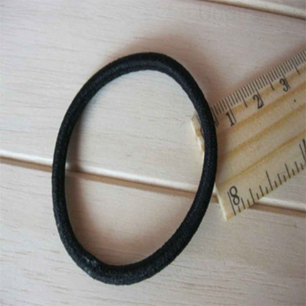 Bộ 12 dây thun cột bằng nylon màu đen tạo kiểu tóc đuôi ngựa cho nữ