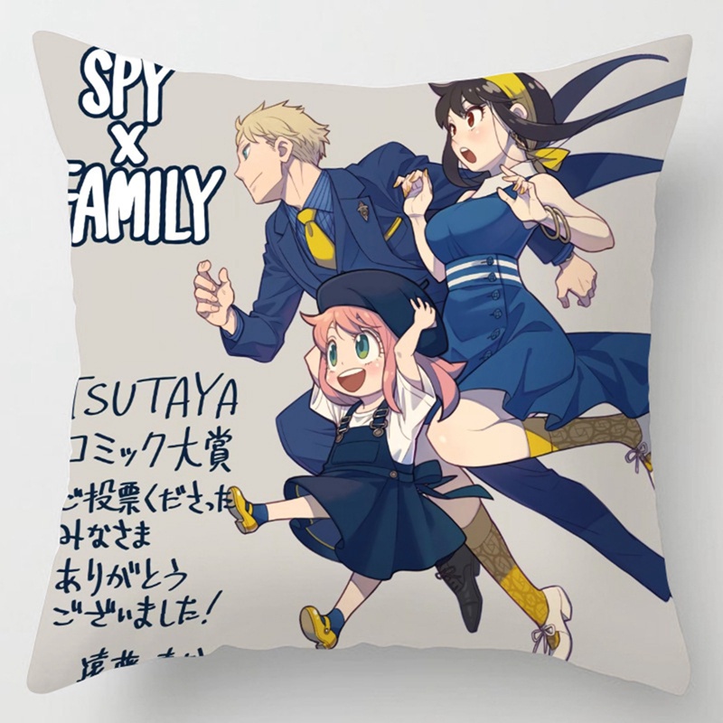 Vỏ Gối Vuông Họa Tiết Anime Spy×Family Trang Trí Nội Thất