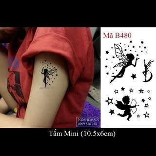 Xăm dán Tattoo thiên thần B480