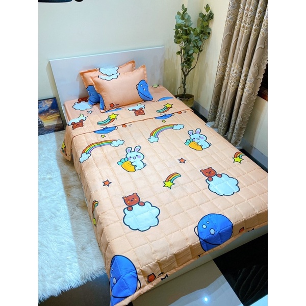 Bộ chăn hè ga gối cotton poly dễ thương mềm mại thoải mái có nhiều kích cỡ