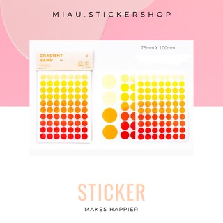 Set 1 sticker chấm tròn tông màu đỏ cam