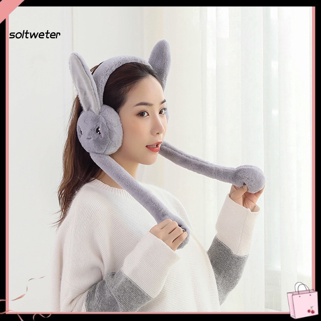 Chụp tai giữ ấm dày dặn thoáng khí hình tai thỏ dễ thương