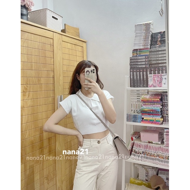 Áo len croptop polo | BigBuy360 - bigbuy360.vn
