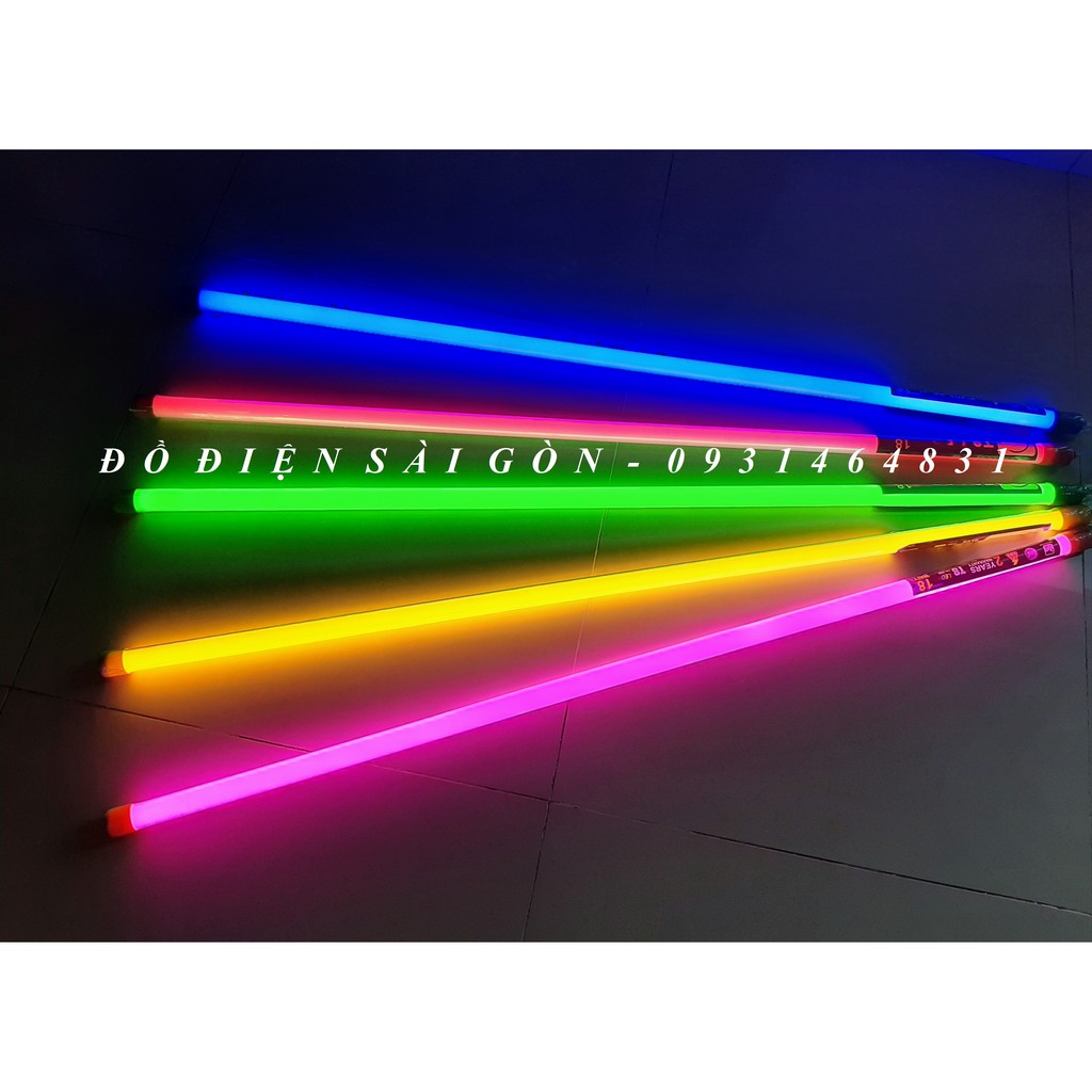 Bóng Đèn Led Tuýp Trang Trí Nhiều Màu 60cm - 1m2, Đèn Led Nhiều Màu 6 tấc 1.2m