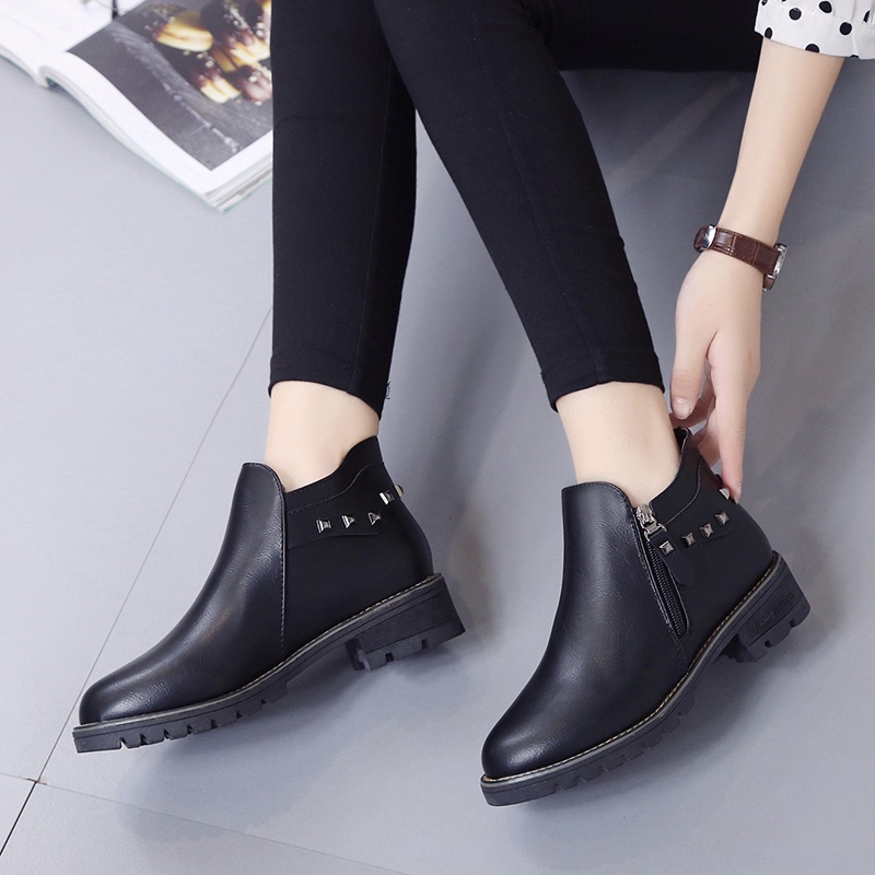 Bốt nữ bằng da lộn phong cách cổ điển thời trang cơ bản | BigBuy360 - bigbuy360.vn