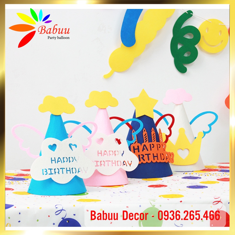 Mũ sinh nhật phong cách Hàn Quốc siêu dễ thương Babuu Decor