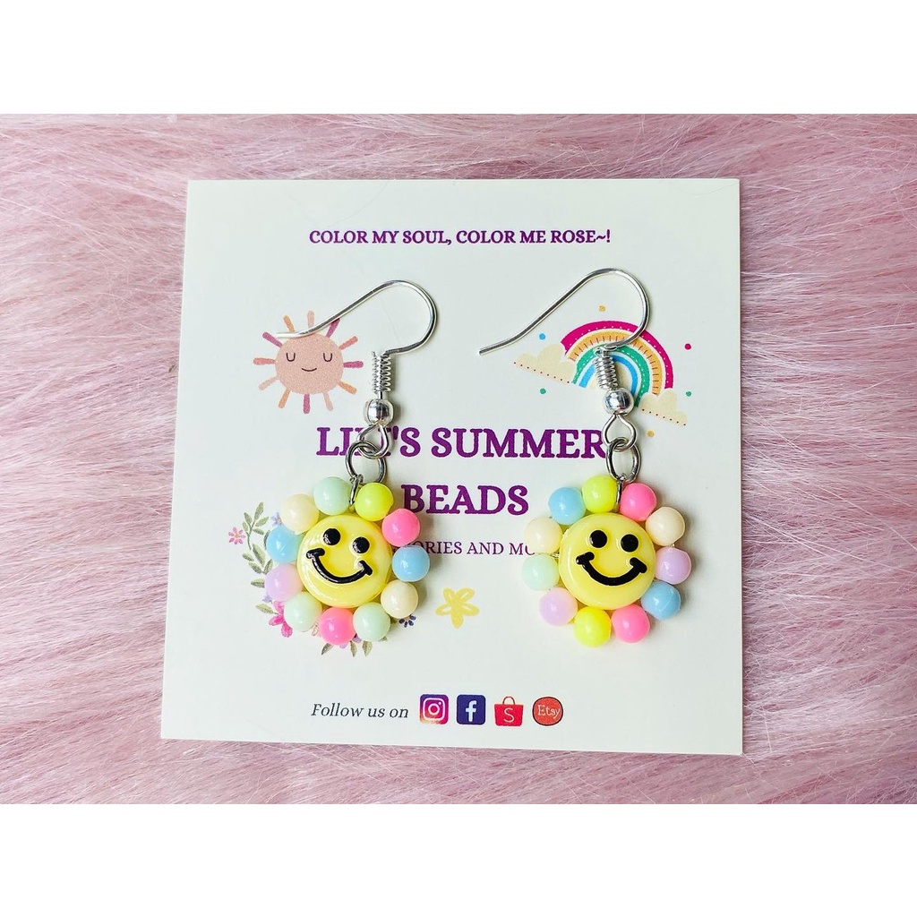 Bông tai handmade LILI CUTE SMILE EARRINGS - LILI'S SUMMER BEADS