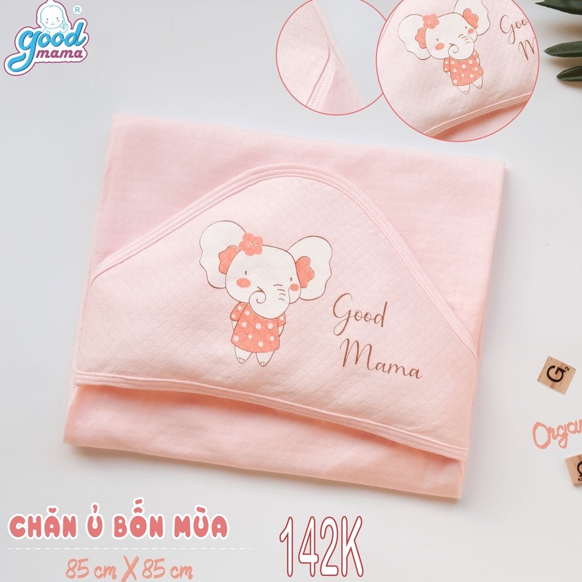 Chăn ủ, khăn choàng cho bé sơ sinh 4 mùa Goodmama chất liệu sợi tre organic