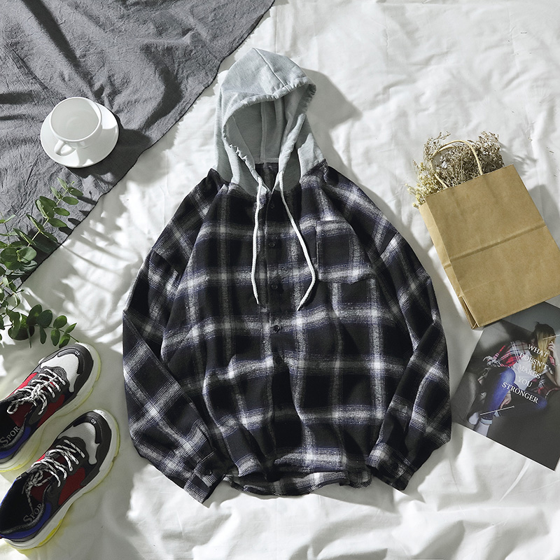 Áo Khoác Hoodie Sọc Caro Phong Cách Hàn Quốc Cho Nam Và Nữ