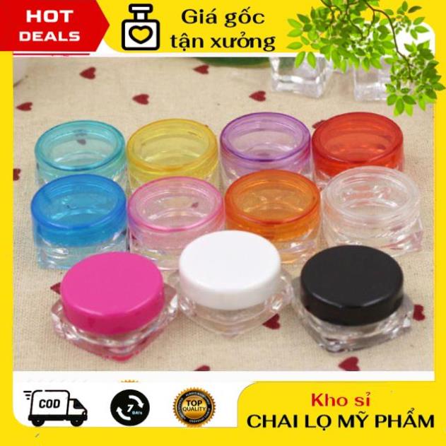 [GIÁ TẬN GỐC] [Combo 5sp] Hủ Đựng Kem ❤ Hủ nhựa chiết mỹ phẩm 3g vuông, tròn đựng kem face, phụ kiện du lịch