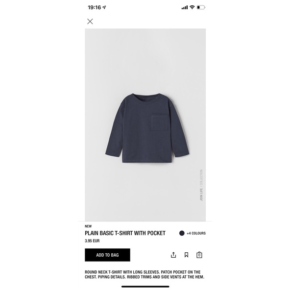Set 3 áo dài tay trơn Zara